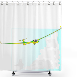 Personality  Glider Sailplane Illustration  Shower Curtains
