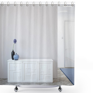 Personality  Modern Hallway With Commode Shower Curtains