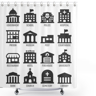 Personality  Government Buildings Icons Shower Curtains