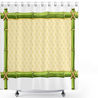 Personality  Bamboo Frame Shower Curtains