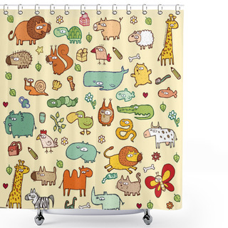 Personality  Cute Animals SET XL Shower Curtains