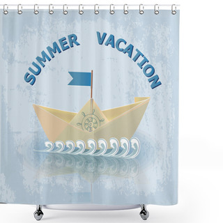 Personality  Summer Vacation Illustration Vector Illustration   Shower Curtains