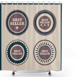 Personality  Collection Of Premium Quality Labels With Retro Vintage Styled Design Shower Curtains