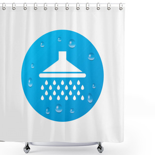Personality  Shower Sign Icon. Shower Curtains