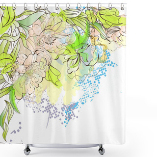 Personality  Romantic Floral Background Shower Curtains