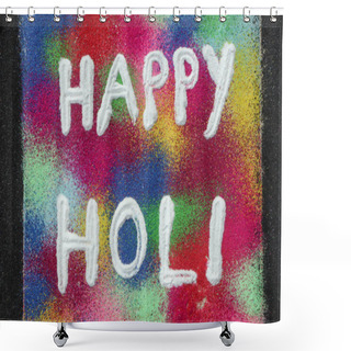 Personality  Happy Holi Rangoli Design On The Occassion Of Holi Festival. Rangoli Designs Sand Art Colourful Designs Shower Curtains