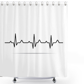 Personality  Vector Illustration Heart Rhythm Ekg . Shower Curtains