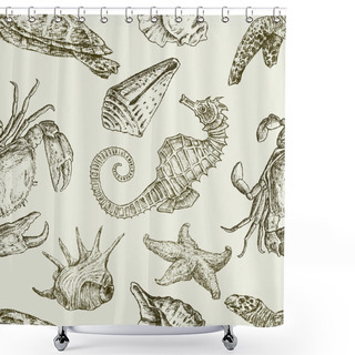 Personality  Sea Creatures Pattern Shower Curtains