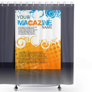 Personality  Magazine Layout Design Shower Curtains
