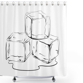 Personality  Hand Drawn Ice Cubes Shower Curtains