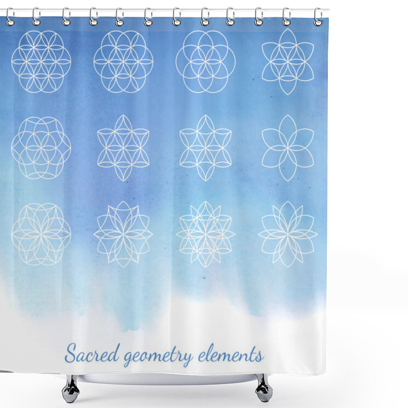 Personality  Sacred Geometry Vector Elements Shower Curtains