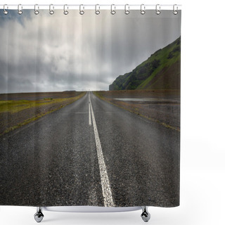 Personality  Empty Asphalt Road In Iceland Shower Curtains
