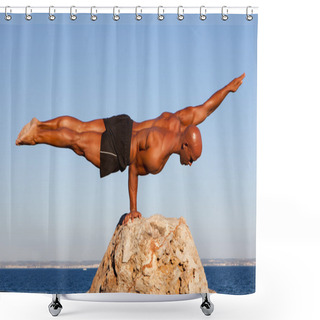 Personality  Balance Strong Man Shower Curtains