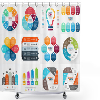 Personality  Vector Infographics Set. Collection Of Templates For Cycle Diagram, Graph, Presentation And Round Chart. Business Concept With Options, Parts, Steps Or Processes. Shower Curtains