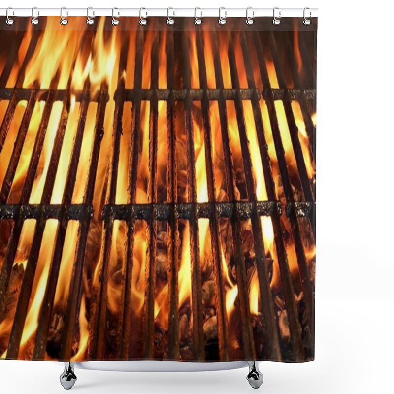 Personality  Flaming BBQ Charcoal Grill Background Shower Curtains