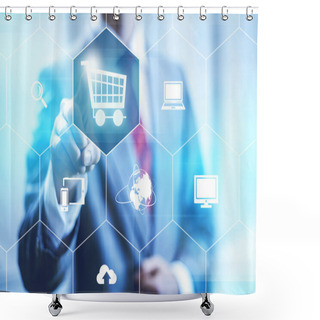 Personality  Online Shopping Concept Shower Curtains