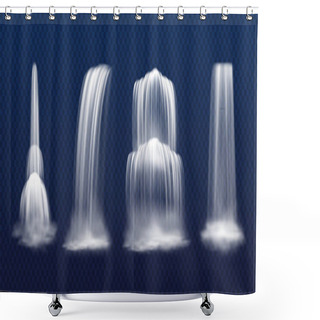 Personality  Set Of Isolated Realistic Vector Cascade Waterfall Shower Curtains