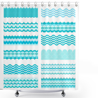 Personality  Collection Of Marine Waves. Shower Curtains