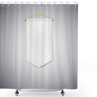 Personality  White Pennant On White Background. Shower Curtains