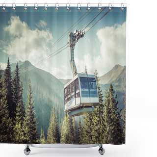 Personality  Cable Car In Kasprowy Wierch Peak In Tatra Mountains, Poland. Shower Curtains