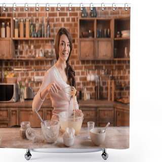 Personality  Woman Cooking In Kitchen Shower Curtains