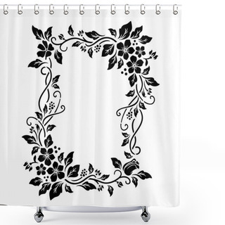 Personality  Gorgeous Floral Frame With Blank Space Shower Curtains