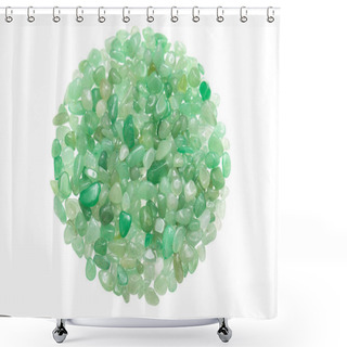 Personality  Natural Aventurine Isolated, Green Quartz Gravel, Mineral Therapy Healing Stones Shower Curtains