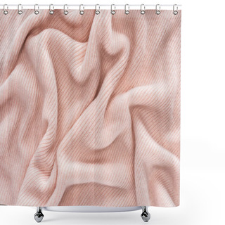 Personality  Full Frame Of Pink Folded Woolen Fabric Background Shower Curtains