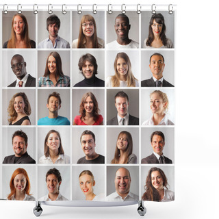 Personality  Different Smiling People Shower Curtains