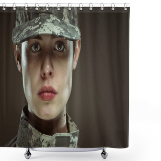 Personality  Female US Army Soldier Shower Curtains