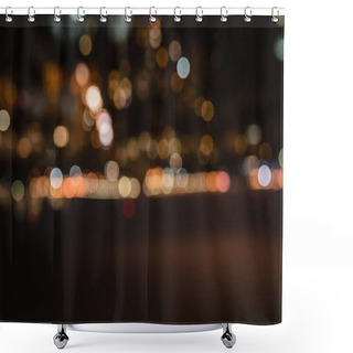 Personality  Night Background With Blurred Bokeh Lights Shower Curtains