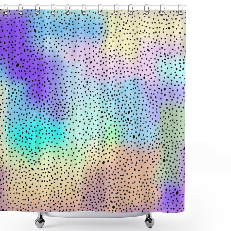 Personality  Colorful Pearl Background With Black Dots Shower Curtains