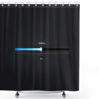 Personality  Blue Loading Bar. Vector Shower Curtains