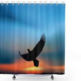 Personality  Hawk At The Sunrise Shower Curtains