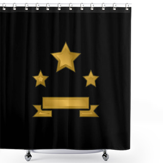 Personality  Award Gold Plated Metalic Icon Or Logo Vector Shower Curtains