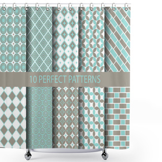 Personality  10 Cute Geometric Patterns Shower Curtains