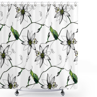 Personality  Passiflora Flowers Pattern Shower Curtains