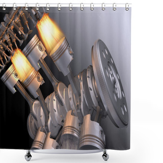 Personality  Motor V8. Shower Curtains
