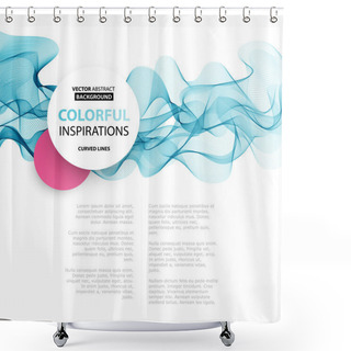 Personality  Abstract Smoky Waves  Background. Template Brochure Design Shower Curtains