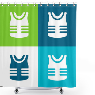 Personality  Armor Flat Four Color Minimal Icon Set Shower Curtains