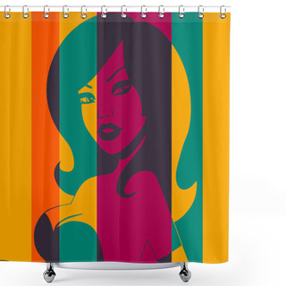 Personality  Pop Art. Busty Woman Shower Curtains