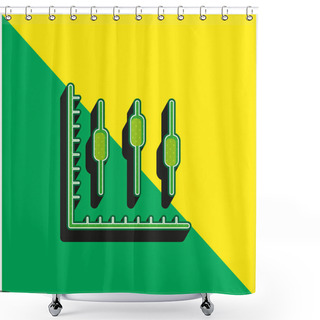 Personality  Box Plot Graphic Green And Yellow Modern 3d Vector Icon Logo Shower Curtains