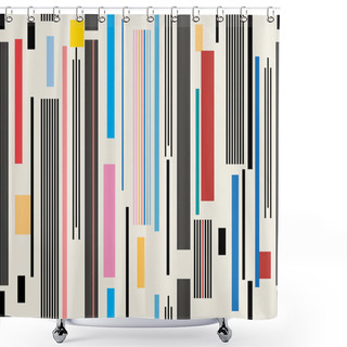 Personality  Abstract Geometric Pattern Of Stripes Shower Curtains