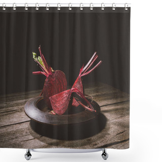 Personality  Ripe Beet On Plate Shower Curtains