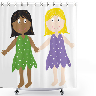 Personality  Two Friends Shower Curtains