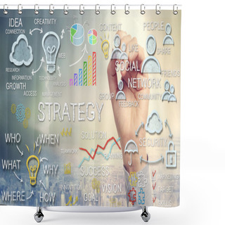 Personality  Hand Drawing Business Strategy Concepts Shower Curtains