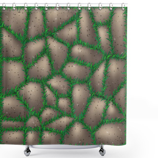 Personality  Paving Stones With Grass. Shower Curtains