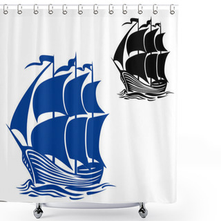 Personality  Brigantine Sail Ship Shower Curtains