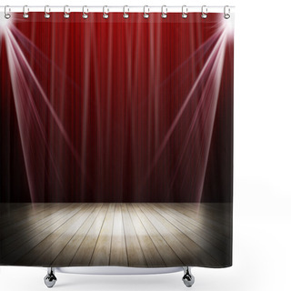Personality  Red Stage Light As Background Shower Curtains