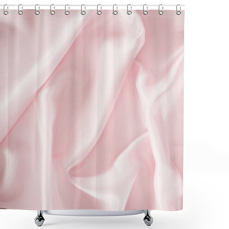 Personality  light pink shiny satin fabric background shower curtains